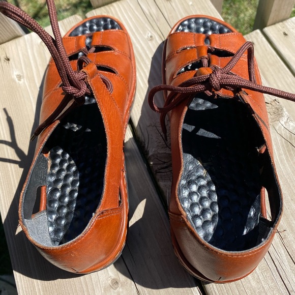 RIEKER Brown leather sandals - Picture 3 of 8